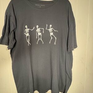 Grayson Threads Black Short-Sleeve T-Shirt with White Dancing Skeletons